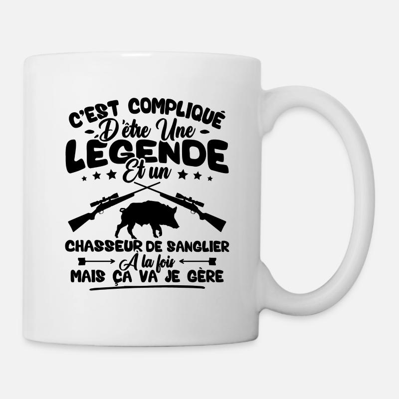 Une légende et un chasseur de sanglier - Mug blanc - blanc
