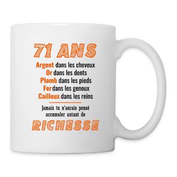 71 Year Old Birthday Funny Gift Idea - Mug - white - Right