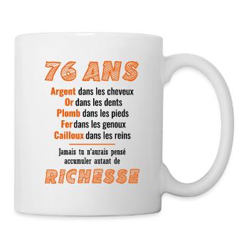 76 Ans Anniversaire Drôle Idée Cadeau - Mug blanc - blanc - Droite