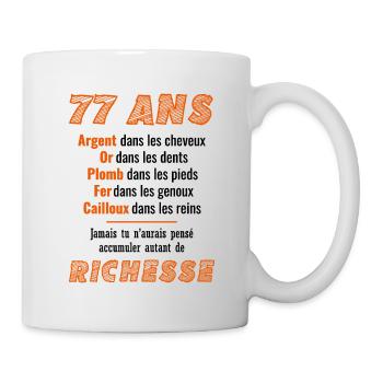 77 Year Old Birthday Funny Gift Idea - Mug - white - Right