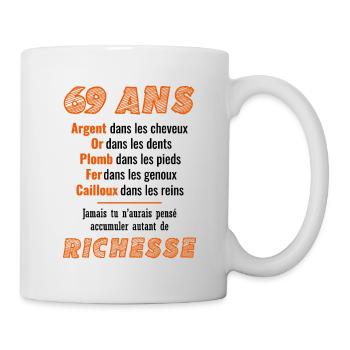 69 Jahre alter Geburtstag Lustige Geschenkidee - Tasse - Weiß - Rechts