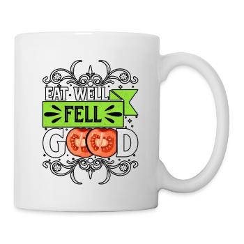 Eat well fell good - Mug - white - Right