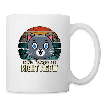 Devenir végétalien miaulement droit - Mug blanc - blanc - Droite