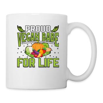 Proud vegan babe for life - Tasse - Weiß - Rechts