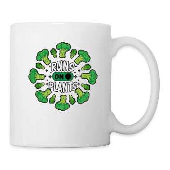 Runs on plants Vegan - Tasse - Weiß - Rechts