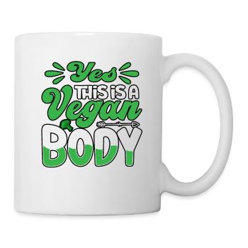 Yes this is a vegan body - Mug - white - Right
