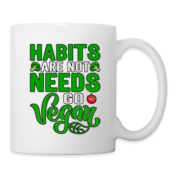 Les habitudes ne sont pas nécessaires de devenir végétalien - Mug blanc - blanc - Droite