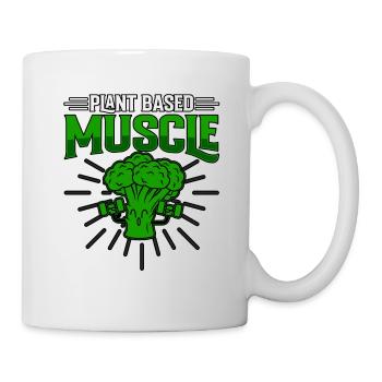 Plant based muscle Fitness vegan - Tasse - Weiß - Rechts