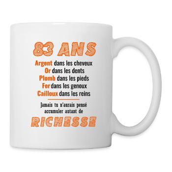 83 Jahre alter Geburtstag Lustige Geschenkidee - Tasse - Weiß - Rechts