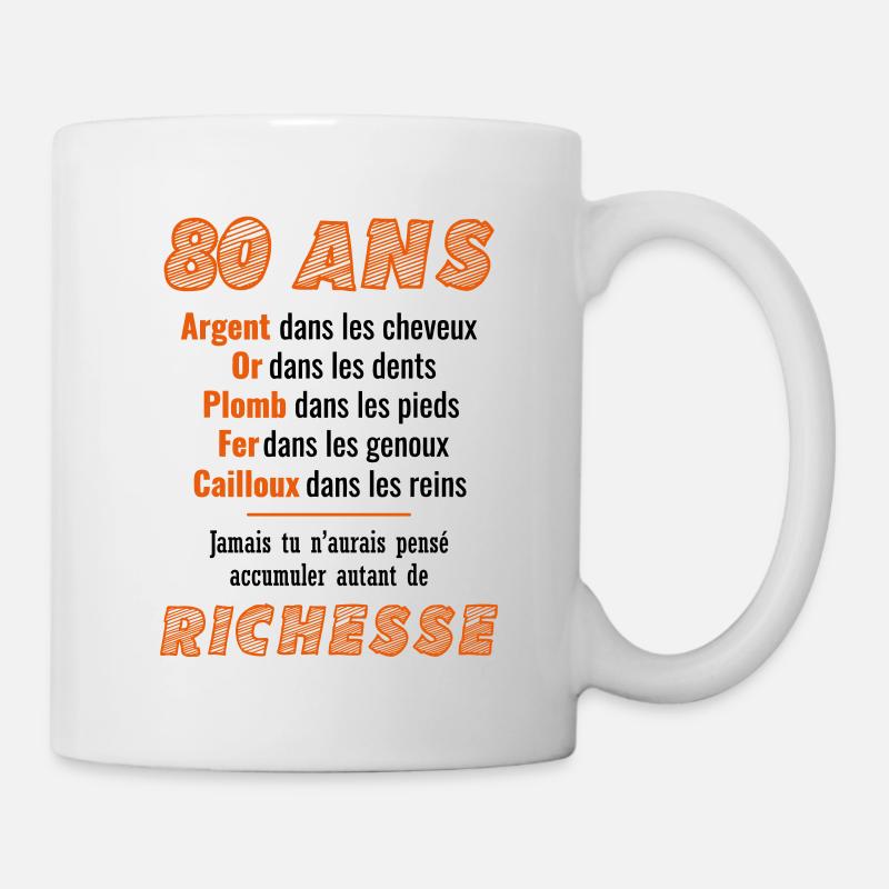 80 Ans Anniversaire Drôle Idée Cadeau - Mug blanc - blanc