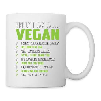 Hello I am a Vegan - Mug - white - Right