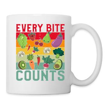 Chaque bouchée compte végétalien - Mug blanc - blanc - Droite