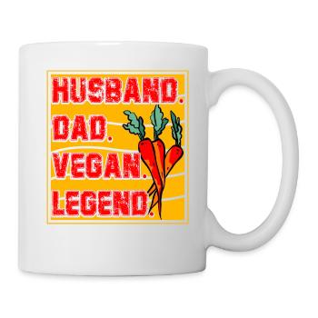 Husband Dad Vegan Legend - Tasse - Weiß - Rechts