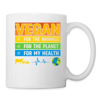 Vegan pour les animaux pour la planète pour la santé - Mug blanc - blanc - Droite