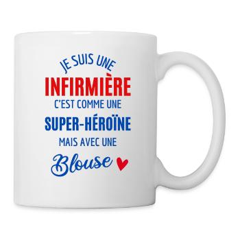 infirmière super héroïne - Mug blanc - blanc - Droite