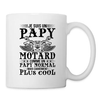 Je suis un papy motard comme un papy normal - Mug blanc - blanc - Droite