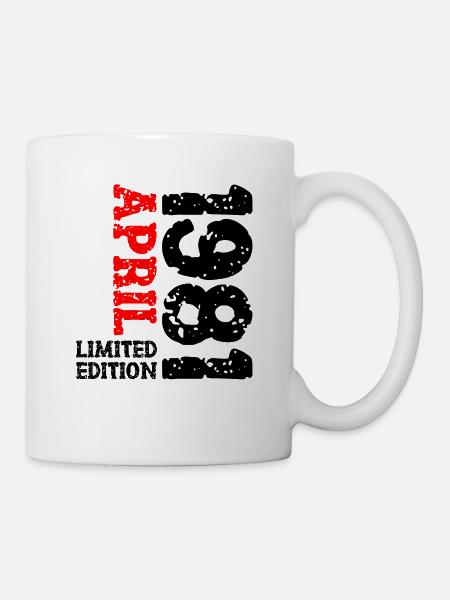 1981 April Limited Edition Geburtstag Geschenk - Tasse - Weiß
