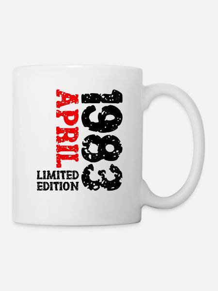 1983 April Limited Edition Geburtstag Geschenk - Tasse - Weiß