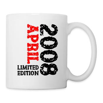 2008 April Limited Edition Geburtstag Geschenk - Tasse - Weiß - Rechts