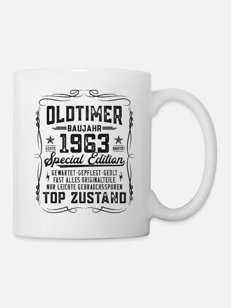 Oldtimer Baujahr 1963 Jahrgang Geburtstag Geschenk - Tasse - Weiß