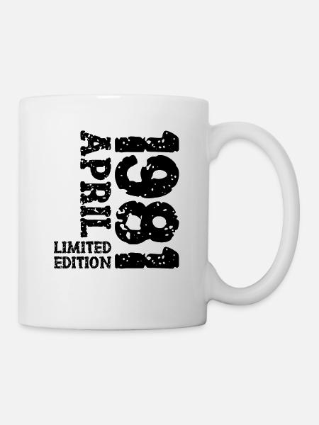 1981 April Limited Edition Geburtstag Geschenk - Tasse - Weiß