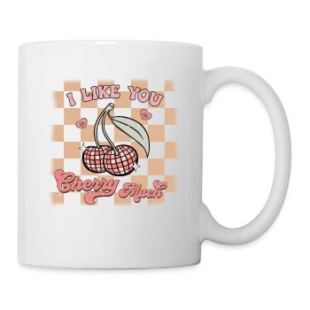 Je t’aime beaucoup cerise rétro Valentines - Mug blanc - blanc - Droite