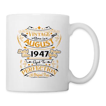 Août 1947 Vintage Rétro Cadeau D'anniversaire - Mug blanc - blanc - Droite