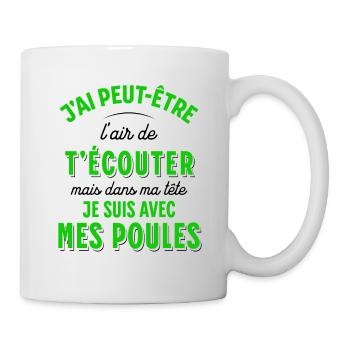 Poules Cadeau Humour Potager Citation Jardin Drôle - Mug blanc - blanc - Droite