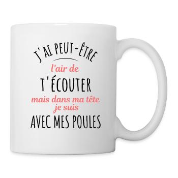 Poules Cadeau Humour Potager Citation Jardin Drôle - Mug blanc - blanc - Droite