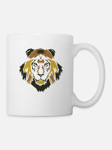Löwenkopf - Tasse - Weiß