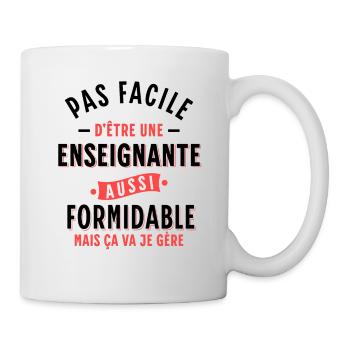 Enseignante Cadeau Professeure Citation Rigolo - Mug blanc - blanc - Droite