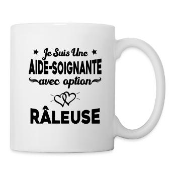 je suis une aide soignante avec option râleuse - Mug blanc - blanc - Droite