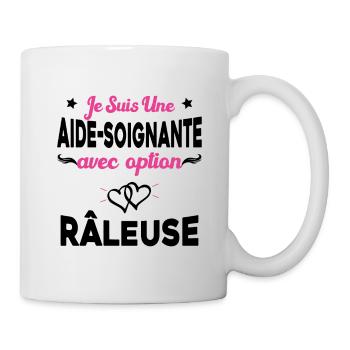 je suis une aide soignante avec option râleuse - Mug blanc - blanc - Droite