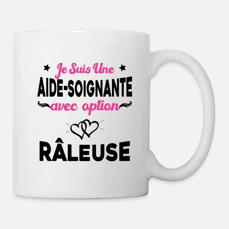 je suis une aide soignante avec option râleuse - Mug blanc - blanc