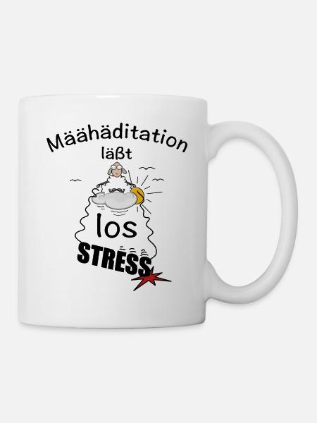 Meditation läßt den Stress los - Tasse - Weiß