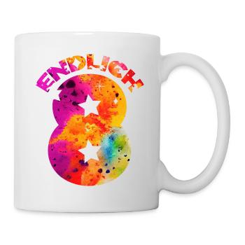 ENDLICH 8 EINHORN 8. GEBURTSTAG - Tasse - Weiß - Rechts