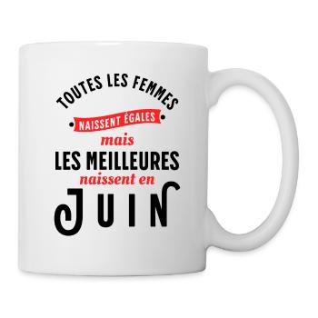 Dicton Anniversaire Juin Année de Naissance Slogan - Mug blanc - blanc - Droite