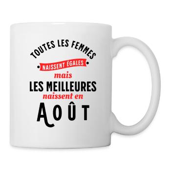 Dicton Anniversaire Août Année de Naissance Slogan - Mug blanc - blanc - Droite