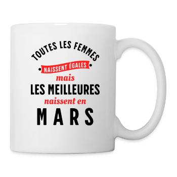 Dicton Anniversaire Mars Année de Naissance Slogan - Mug blanc - blanc - Droite