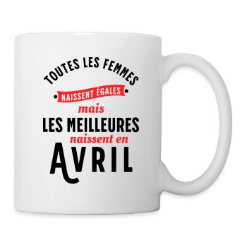 Dicton Anniversaire Avril Année Naissance Slogan - Mug blanc - blanc - Droite