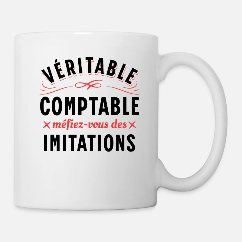 Comptable Cadeau Rigolo Secrétaire Dicton Humour - Mug blanc - blanc
