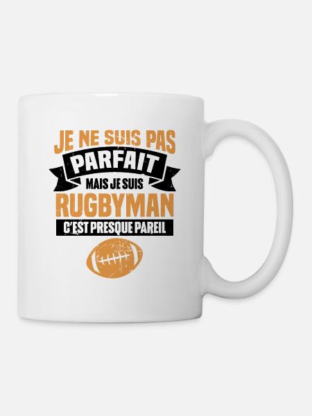 Pas parfait mais je suis rugbyman - Mug blanc - blanc