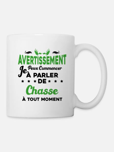 Parler de chasse à tout moment Humour chasseur - Mug blanc - blanc