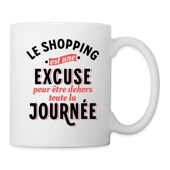 Shopping Citation Humour Féminin Femme Mode Drôle - Mug blanc - blanc - Droite