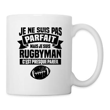 Pas parfait mais je suis rugbyman - Mug blanc - blanc - Droite