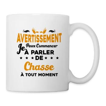 Parler de chasse à tout moment Humour chasseur - Mug blanc - blanc - Droite