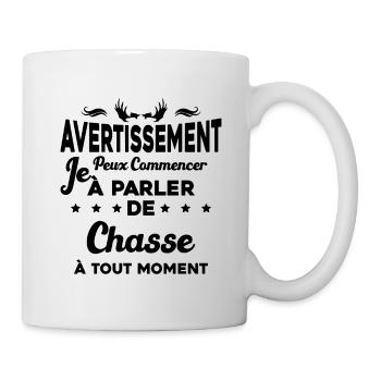 Parler de chasse à tout moment Humour chasseur - Mug blanc - blanc - Droite