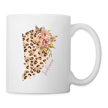 Leopard Pattern Map Leo State Of Indiana - Mug - white - Right