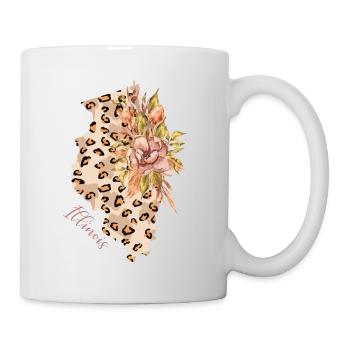 Illinois Leopard-pattern Carte Leo State - Mug blanc - blanc - Droite