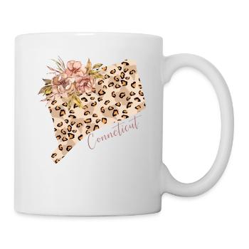 Leopard Print Map State Cenneticut - Mug - white - Right